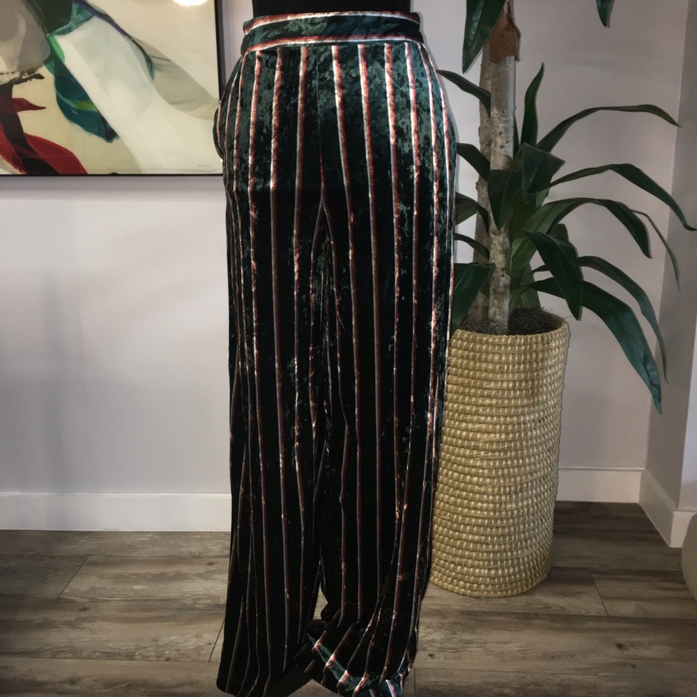 Velvet Striped Pants
